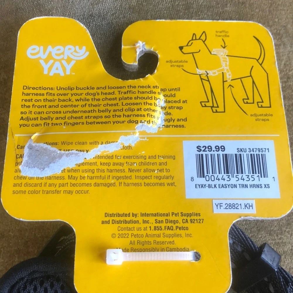 NWT easy on training harness XS